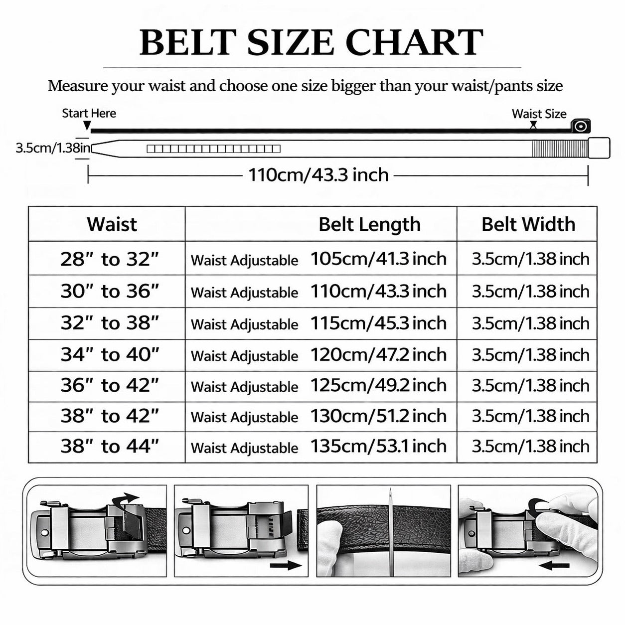 Genuine Ratchet Leather Belt